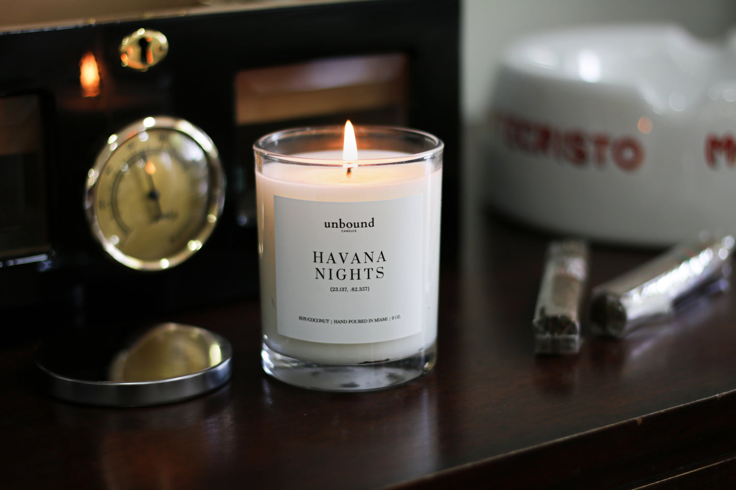 Unbound Candles - Havana Nights - Candle on display