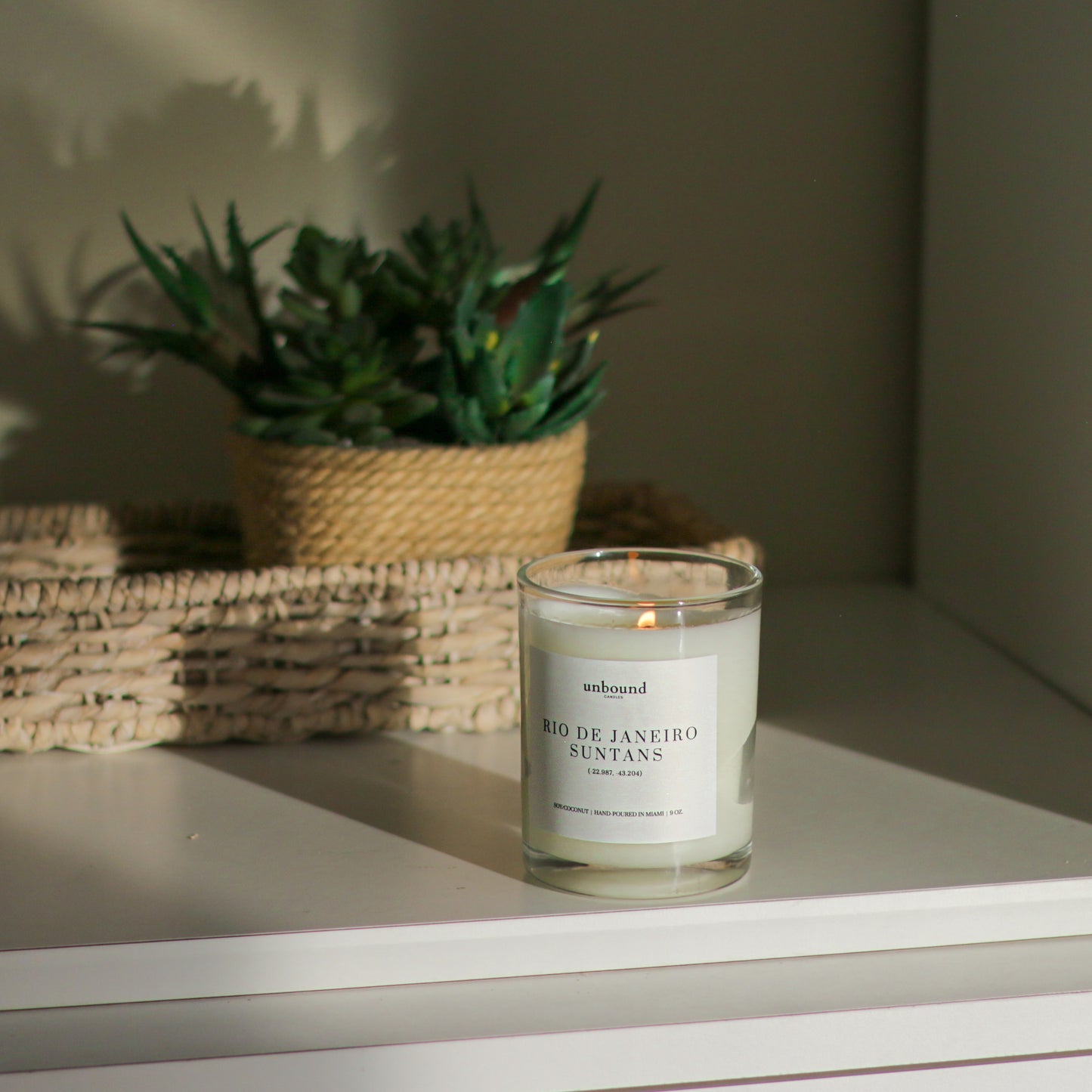 Unbound Candles - Rio de Janeiro Suntans - Candle on display