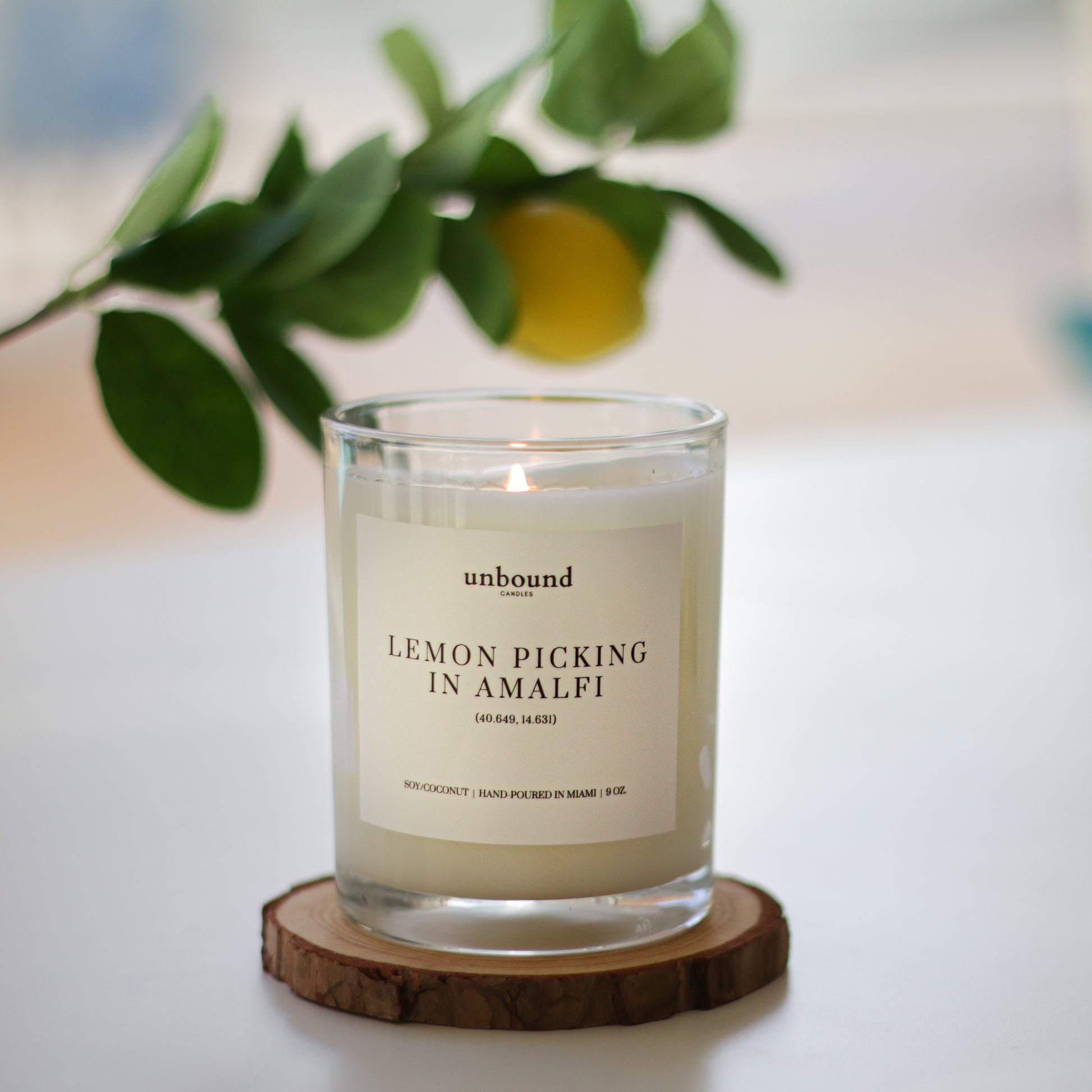Unbound Candles - Lemon Picking in Amalfi - Candle on display 2